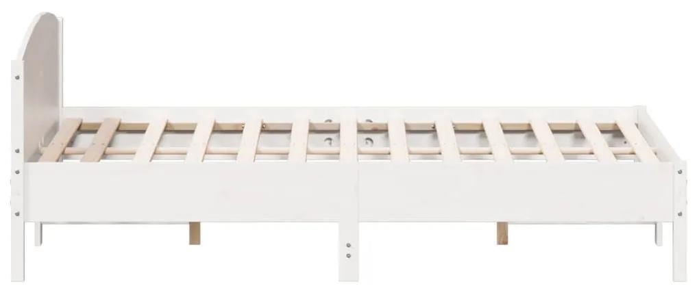 Πλαίσιο Κρεβατιού με Κεφαλάρι 180x200 εκ. από Μασίφ Ξύλο Πεύκου - Λευκό