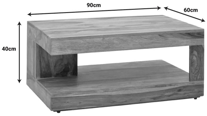 Τραπέζι Volino  μασιφ ξύλο sheesham σε καρυδί απόχρωση 90x60x40εκ