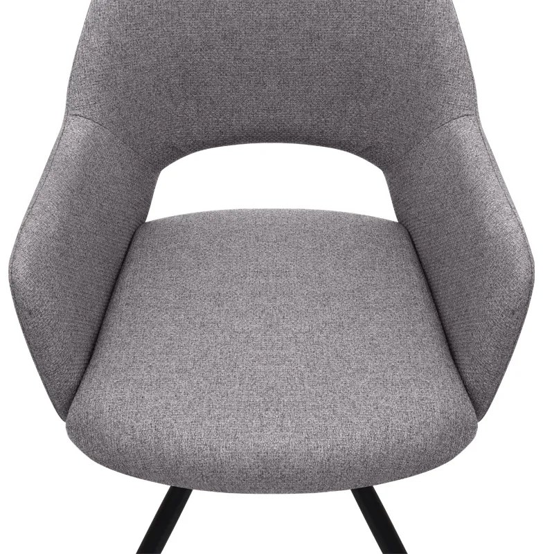 Πολυθρόνα τραπεζαρίας Gabriel Megapap μπεζ ύφασμα - μεταλλικό μαύρο πόδι 58x60x85εκ.