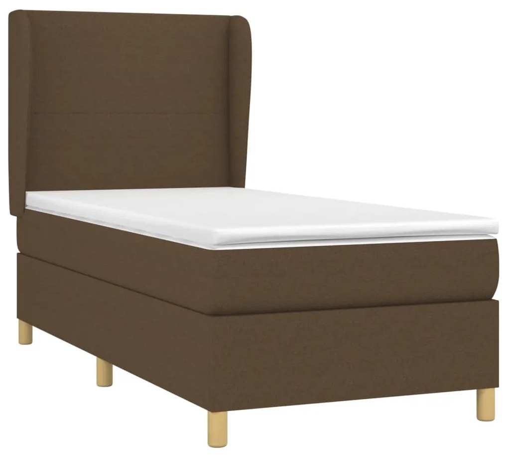 ΚΡΕΒΑΤΙ BOXSPRING ΜΕ ΣΤΡΩΜΑ ΣΚΟΥΡΟ ΚΑΦΕ 80X200 ΕΚ. ΥΦΑΣΜΑΤΙΝΟ 3128320