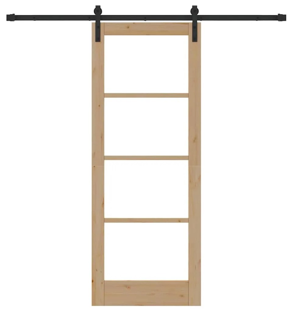 vidaXL Συρόμενη Πόρτα ORKDAL Καφέ 78 x 202 εκ. Μασίφ ξύλο πεύκου