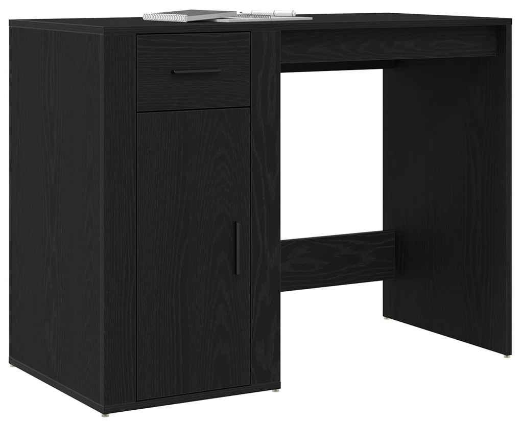 vidaXL Γραφείο Μαύρο Δρυς 100x49x75 εκ Επεξεργασμένο Ξύλο