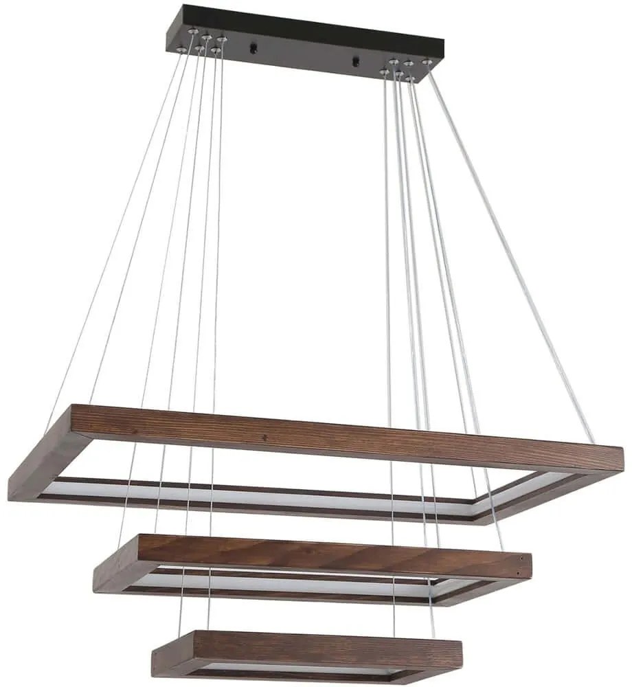 Φωτιστικό Οροφής Bergama 846STL1981 70x70x80cm 3xLed 95W Walnut Opviq