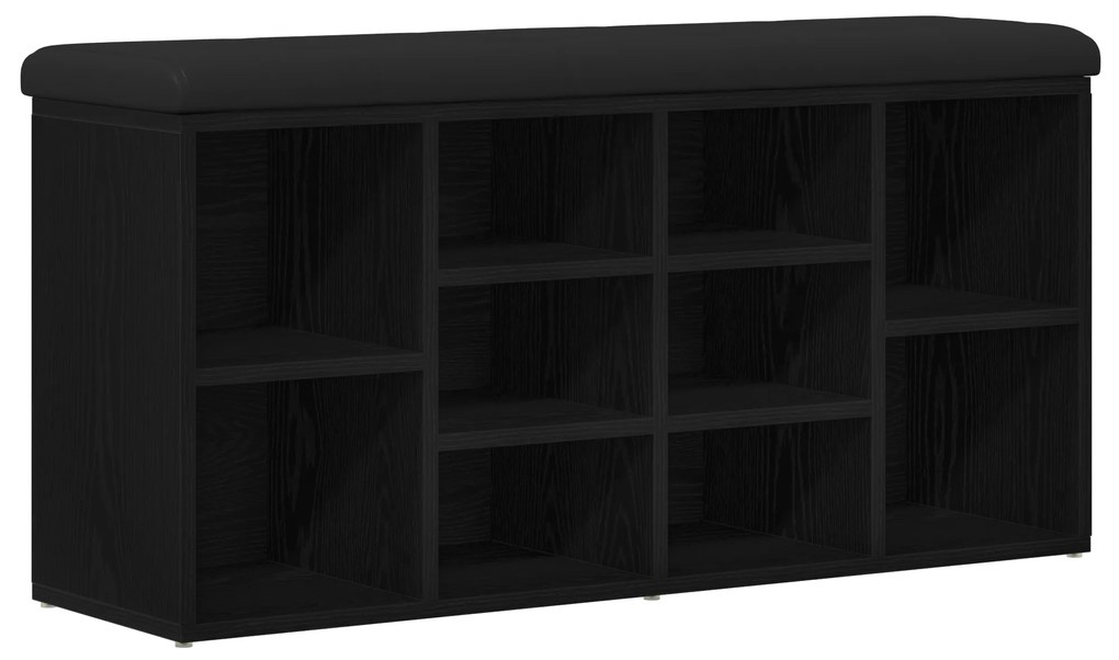 vidaXL Παγκάκι Αποθήκευσης Μαύρο Δρυς 100x30x48 εκ. Επεξεργασμένο Ξύλο