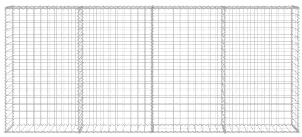 vidaXL Συρματοκιβώτιο Τοίχος 200x20x85 εκ. Γαλβαν. Ατσάλι + Καλύμματα