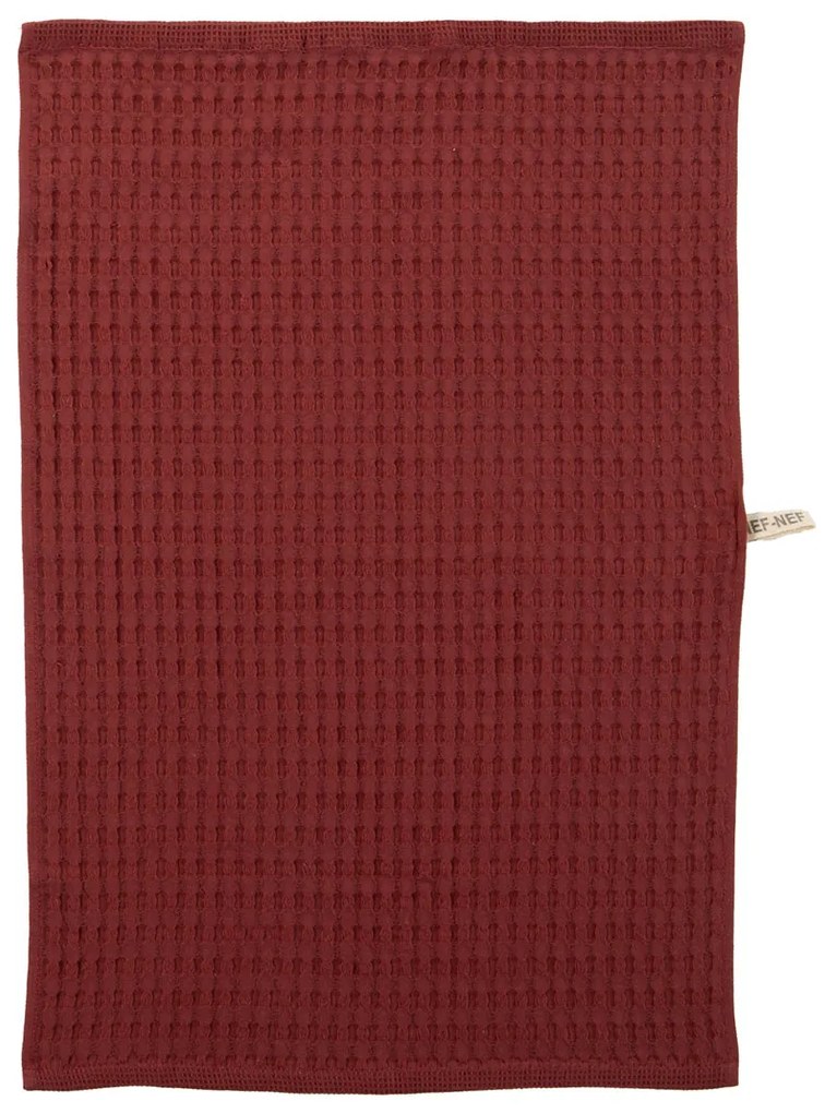 Ποτηρόπανο Πικέ (45x68) Nef-Nef Homeware Wafflow Μπορντώ