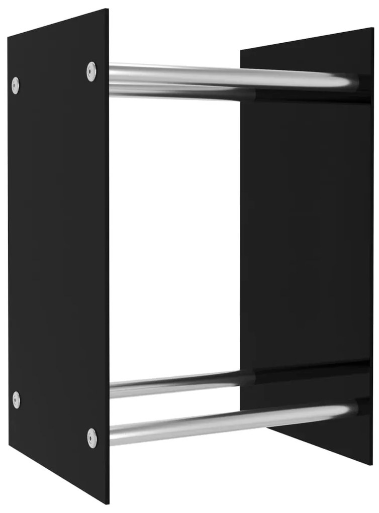 vidaXL Ράφι Καυσόξυλων Μαύρο 40 x 35 x 60 εκ. Γυάλινο