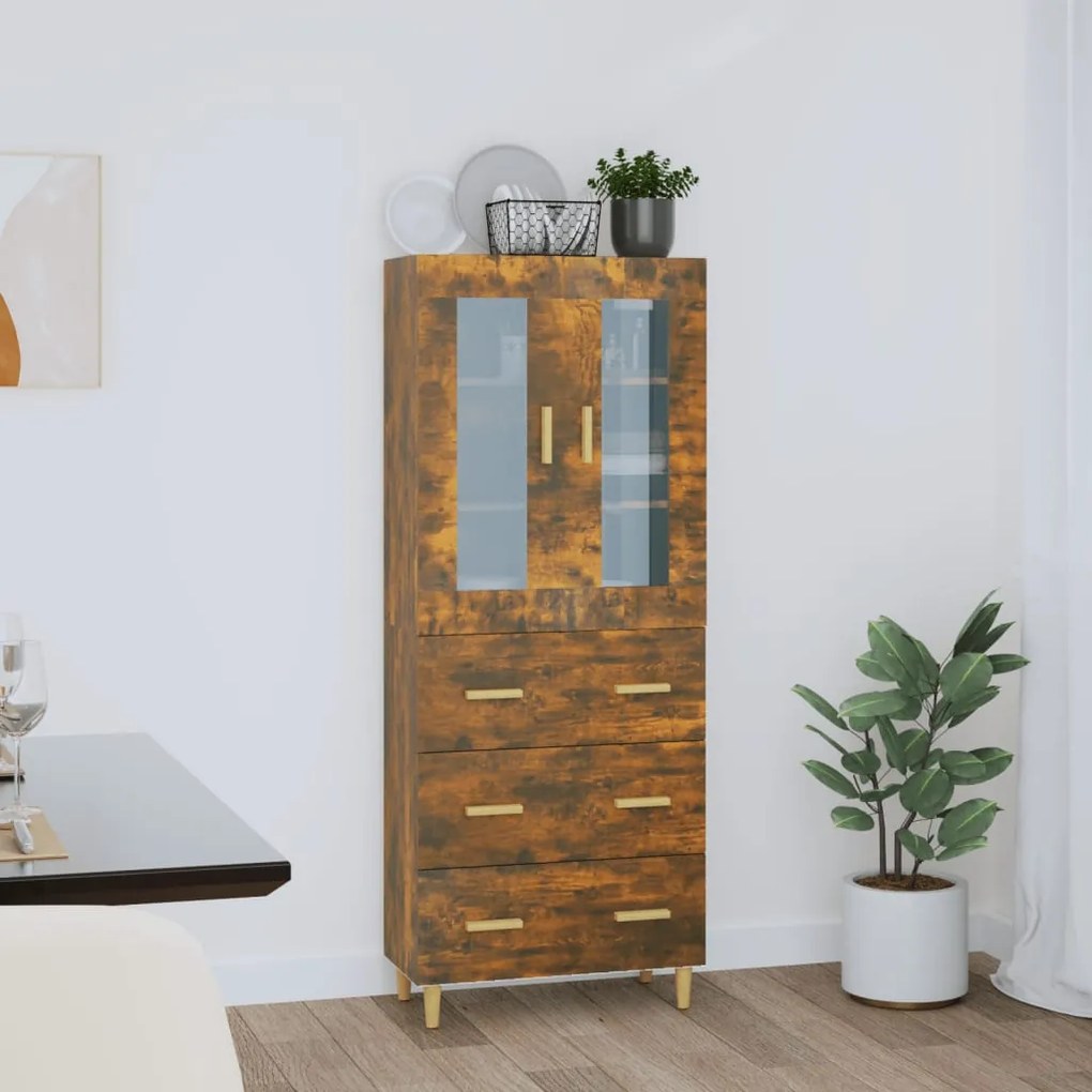 vidaXL Ντουλάπι Καπνιστή Δρυς 69,5x34x180 εκ. από Επεξεργασμένο Ξύλο