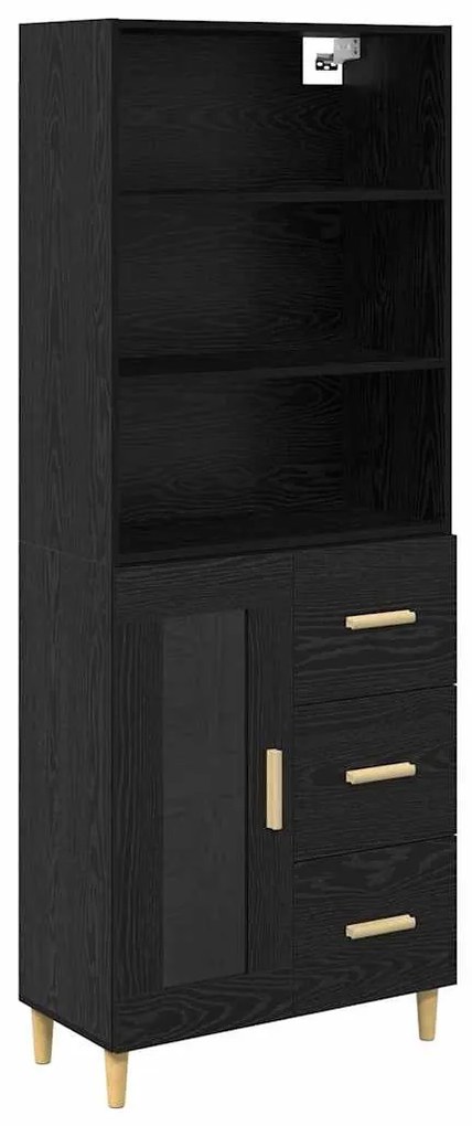 vidaXL Highboard Επιτοίχιο 2 pcs Μαύρη Οξυά 69,5 x 34 x 180 εκ.