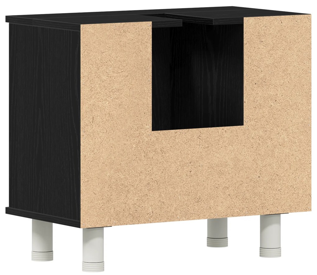 vidaXL Ντουλάπι Μπάνιου Μαύρο Δρυς 60x32x54 εκ. Επεξεργασμένο Ξύλο