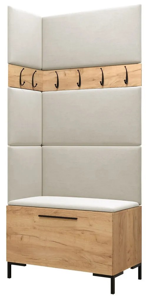 Σετ διαδρόμου Hartford F103, 196x84x46cm, 34 kg, Craft δρυς, Ταπισερί, Πλαστικοποιημένη μοριοσανίδα, Εντοιχισμένη, Τοίχου | Epipla1.gr