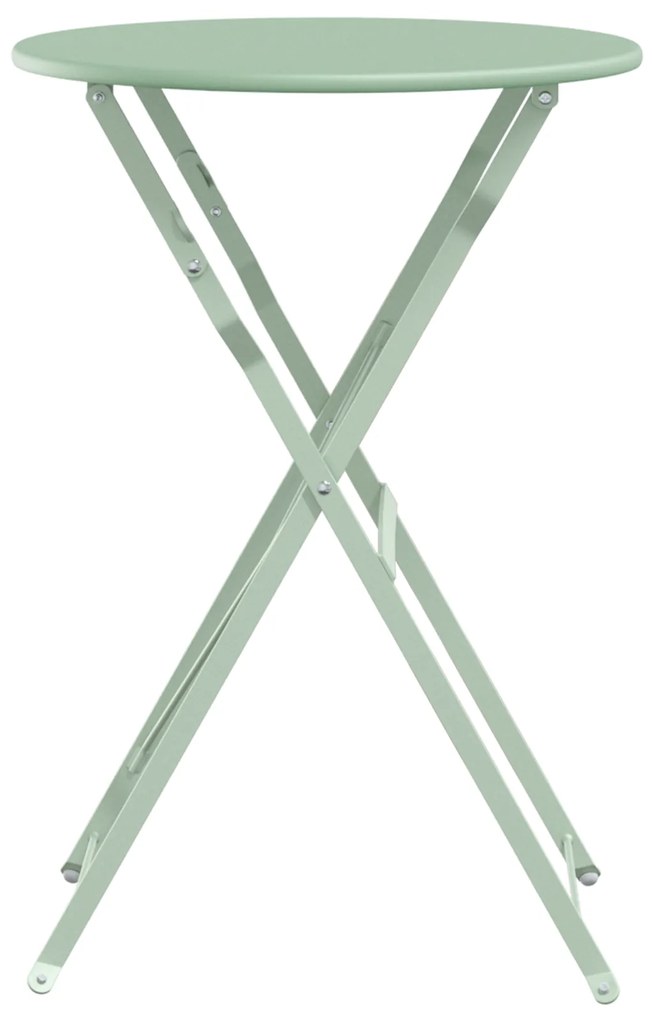 vidaXL Folding Garden Table Light Mint Ø50x71 cm Steel