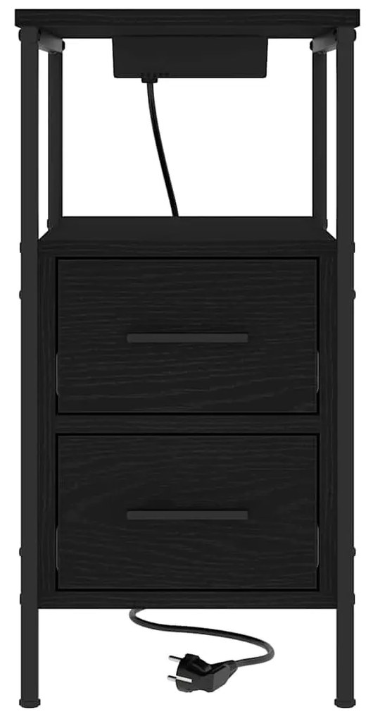 vidaXL Κουτιά Κρεβατοκάμαρας 2 pcs Μαύρη δρυς 30 x 48 x 61 εκ