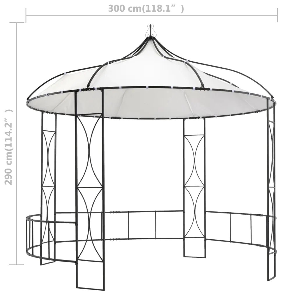 vidaXL Κιόσκι Στρογγυλό Λευκό 300 x 290 εκ.