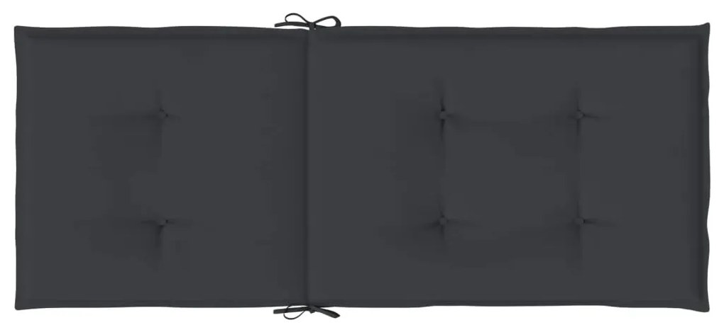 vidaXL Μαξιλάρια Καρέκλας Κήπου με Πλάτη 6 τεμ. Μαύρη 120x50x3 εκ.