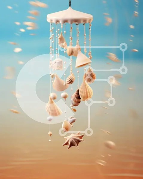 Intra Συλλεκτικό Ξύλινο Παζλ Plywood  4mm - Wind Chime με κοχύλια και αστερίες Σε Ξύλινο Κουτί - Διαστάσεις: 10x10 cm – 25 κομμάτια
