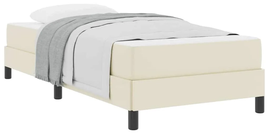 vidaXL Σκελετός Κρεβατιού με στρώμα Κρεμ 100 x 200 cm ύφασμα