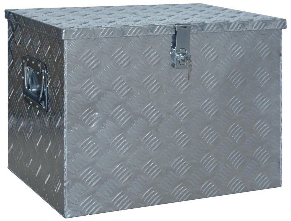 vidaXL Κουτί Αποθήκευσης Ασημί 610 x 430 x 455 εκ. Αλουμινίου