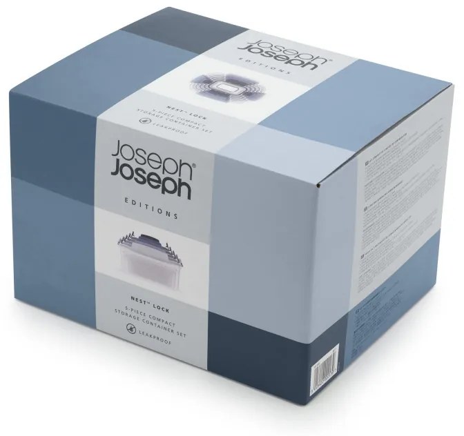 Σετ 5 Τάπερ Joseph Nest 81105 με καπάκια, 5 μεγέθη, BPA Free, Μπλε