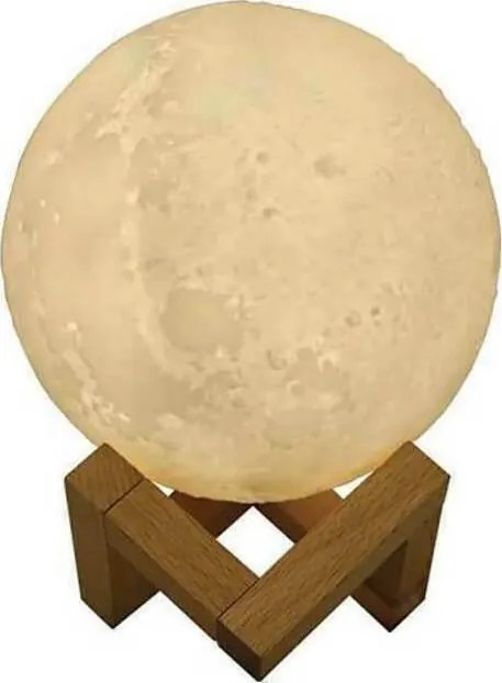 Led Συσκευή Αρωματοθεραπείας Moon Lamp Humidifier Λευκή 200ml