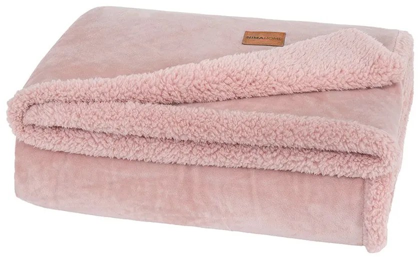 Κουβέρτα Καναπέ Nuan Powder Pink Nima 130X170 Πολυέστερ