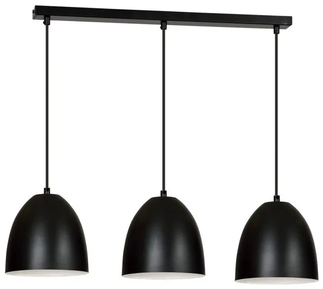 Κρεμαστό Φωτιστικό Οροφής 3xE27 Ατσάλι LENOX Made in Poland Emibig-391/3-Μαύρο-Λευκό 391/3
