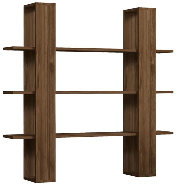 Βιβλιοθήκη Yotek pakoworld σε καρυδί απόχρωση 120x23x120εκ (1 τεμάχια)