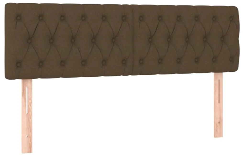 vidaXL Κεφαλάρι Κρεβατιού LED Σκούρο Καφέ 160x7x78/88 εκ. Υφασμάτινο