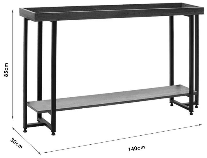 Κονσόλα Nolan καρυδί-μαύρο 140x30x85εκ 140x30x85 εκ.