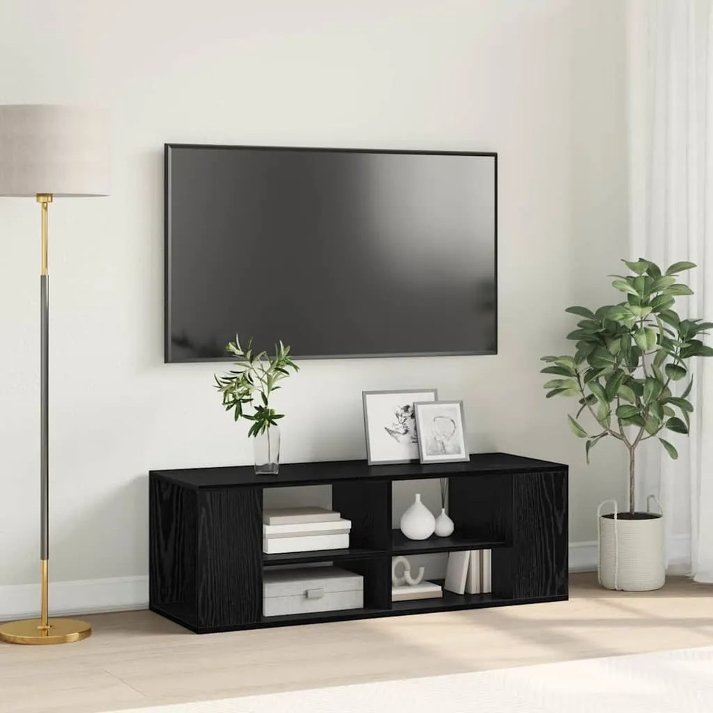 vidaXL Τοίχου Ντουλάπι Τηλεόρασης Μαύρη δρυς 102 x 35 x 35 cm