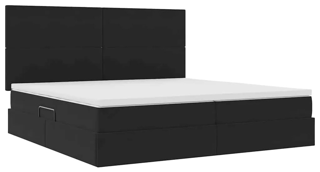 vidaXL Κρεβάτι με αποθηκευτικό χώρο και LED Μαύρο 200 x 200 cm Βελούδο