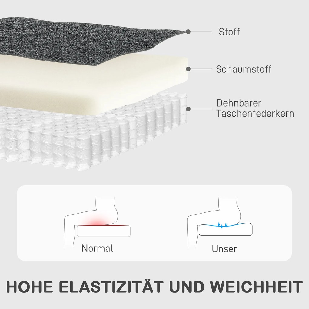 HOMCOM Πολυθρόνα relax, ρυθμιζόμενη πολυθρόνα με προσαρμόσιμο υποπόδιο, μοντέρνα πολυθρόνα σαλονιού με υφασμάτινη επένδυση, γκρι