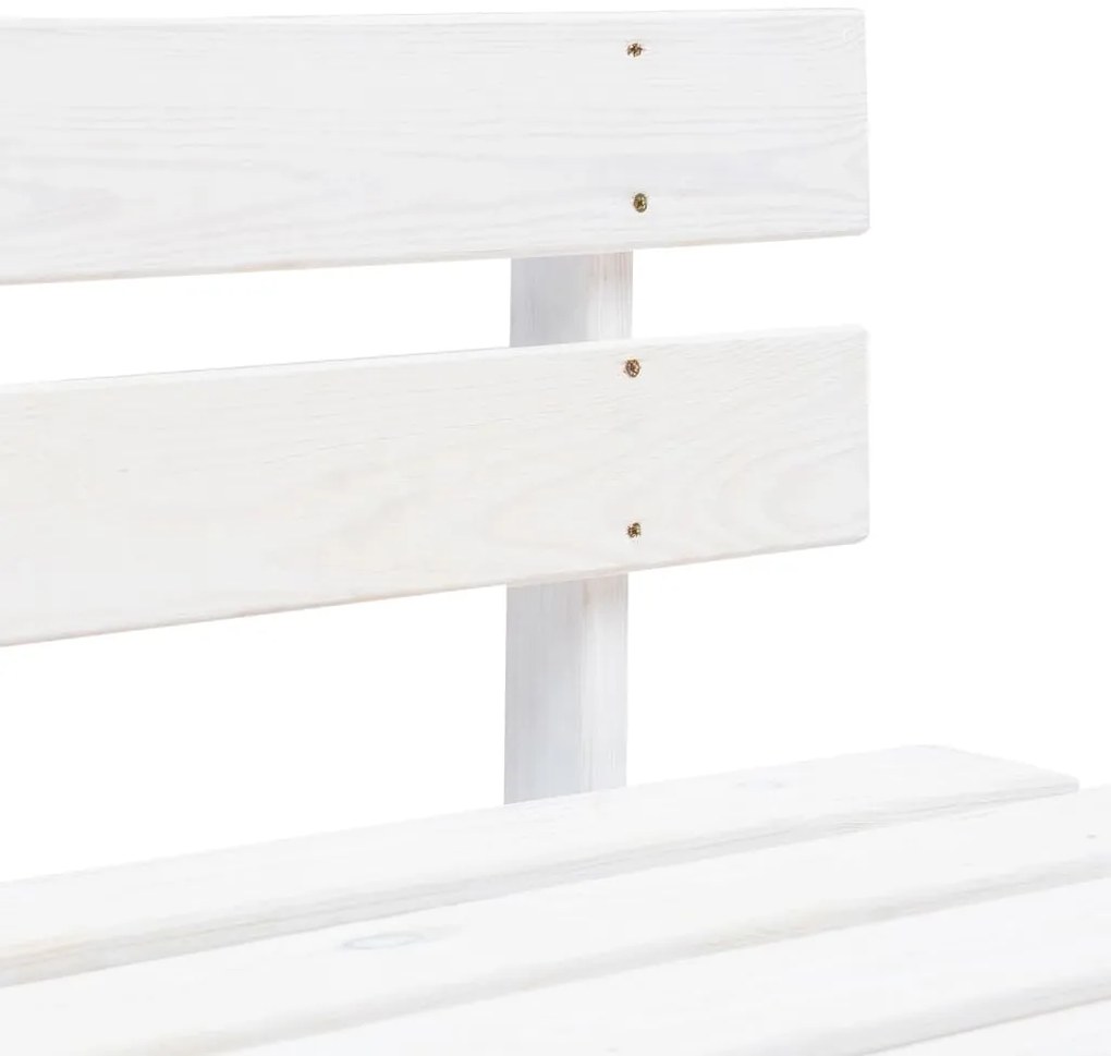 vidaXL Καναπές Κήπου Μεσαίος από Παλέτες Λευκό Ξύλο Πεύκου