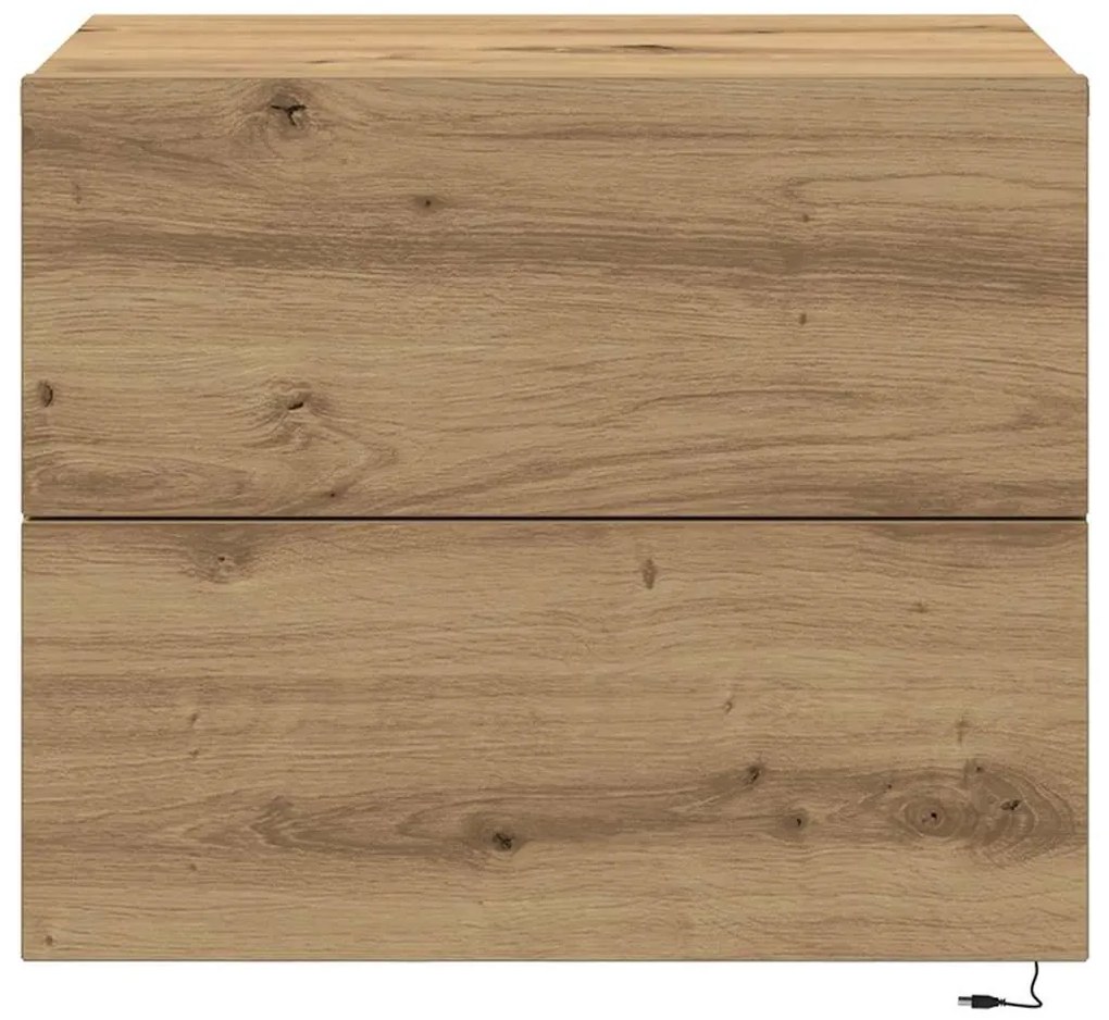 vidaXL Τοίχου κομοδίνο με συρτάρι with artisan δρυς 50 x 39 x 41 εκ.