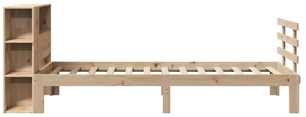 vidaXL Κρεβάτι Βιβλιοθήκη Χωρίς Στρώμα 75x190 εκ Μασίφ Ξύλο Πεύκο