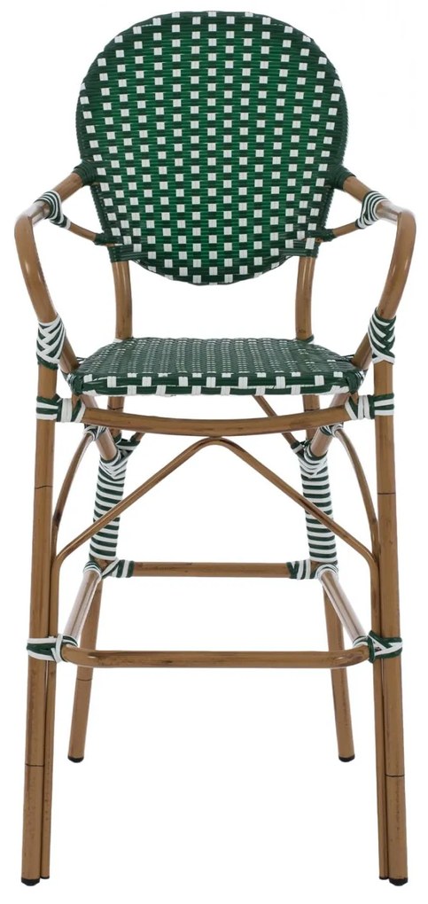 ΣΚΑΜΠΟ ΑΛΟΥΜΙΝΙΟΥ BAMBOO LOOK ΜΕ WICKER ΠΡΑΣΙΝΟ ΛΕΥΚΟ  56x60x126 εκ. 56x60x126 εκ.