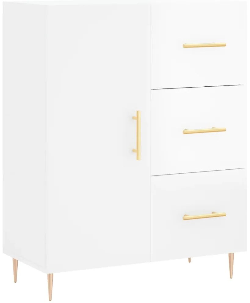 vidaXL Ντουλάπι Γυαλιστερό Λευκό 69,5x34x90 εκ. Επεξεργασμένο Ξύλο
