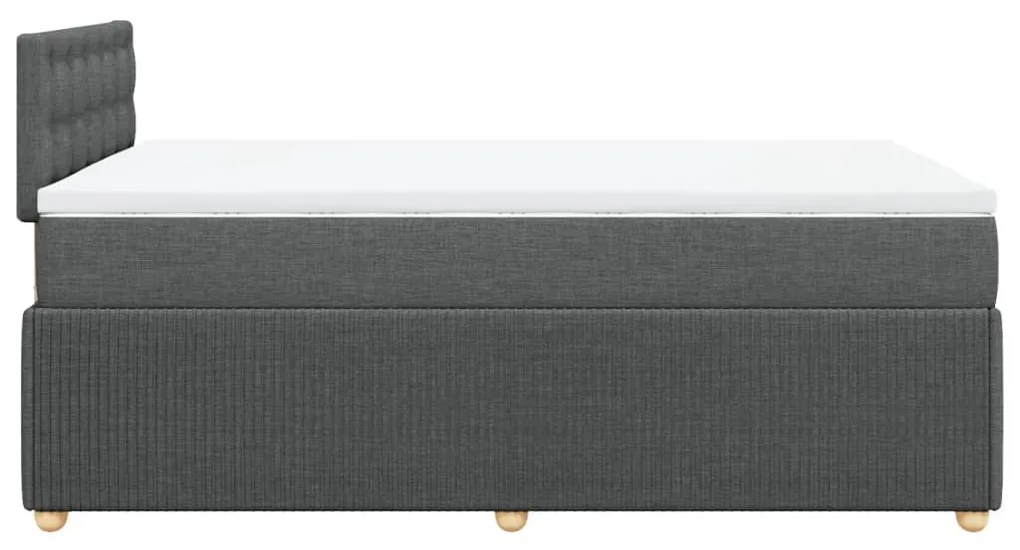 vidaXL Κρεβάτι Boxspring με Στρώμα Σκούρο Γκρι 120x190 εκ Υφασμάτινο