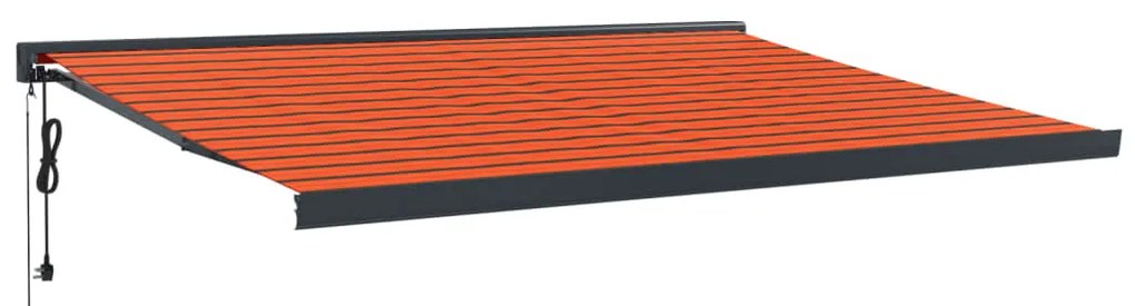 vidaXL Τέντα Πτυσσόμενη Πορτοκαλί / Καφέ 4 x 3 μ. Ύφασμα / Αλουμίνιο