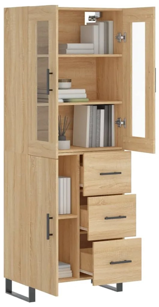 vidaXL Ντουλάπι Sonoma δρυς 69,5 x 34 x 180 εκ. από Επεξεργασμένο Ξύλο