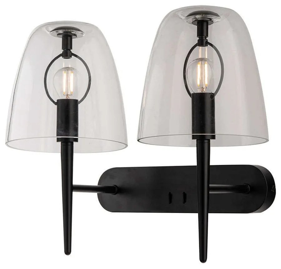 Φωτιστικό Τοίχου - Απλίκα Ares I-ARES-AP2-TR 2xE14 42x33,7cm Clear Luce Ambiente Design Glass