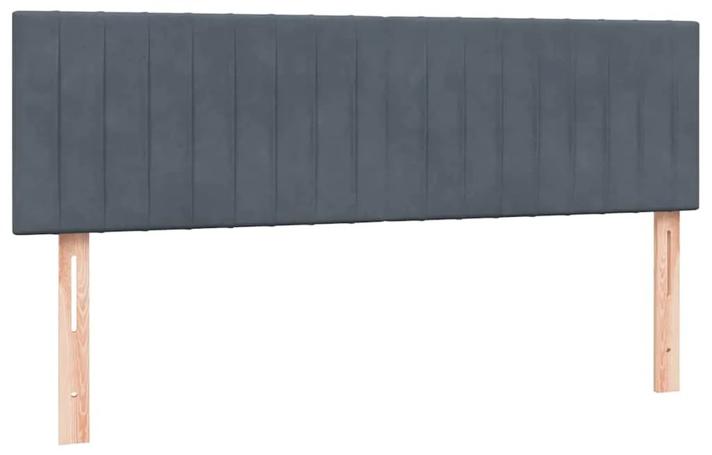 vidaXL Κρεβάτι Boxspring με Στρώμα Σκούρο Γκρι 160x210 εκ. Βελούδινο