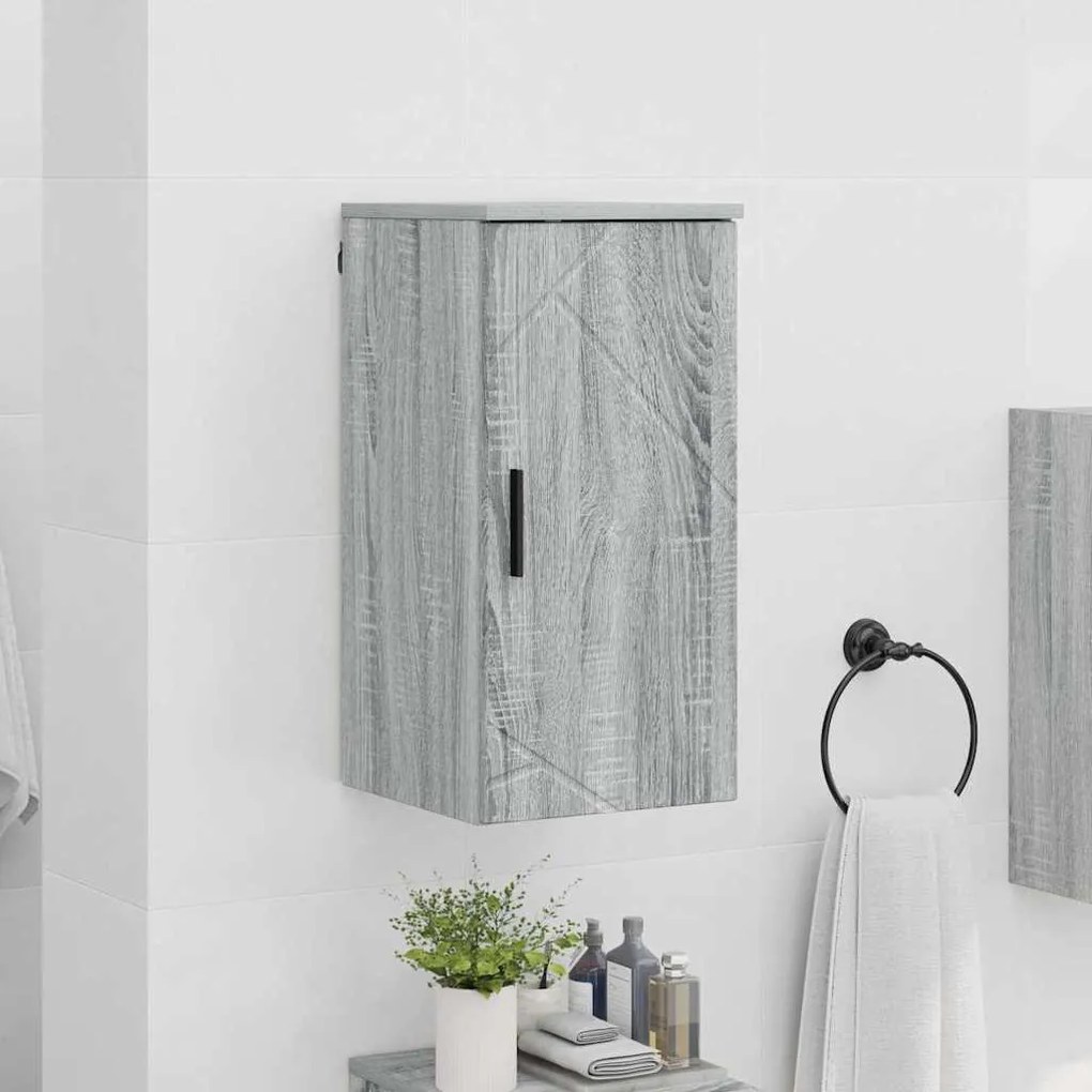 vidaXL Ντουλάπι Μπάνιου με αποθήκευση Γκρι sonoma 30 x 31,5 x 61 εκ