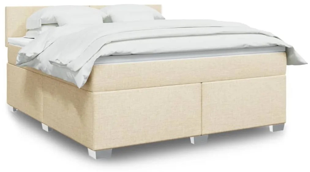 ΚΡΕΒΑΤΙ BOXSPRING ΜΕ ΣΤΡΩΜΑ ΚΡΕΜ 180X200 ΕΚ. ΥΦΑΣΜΑΤΙΝΟ 3288265