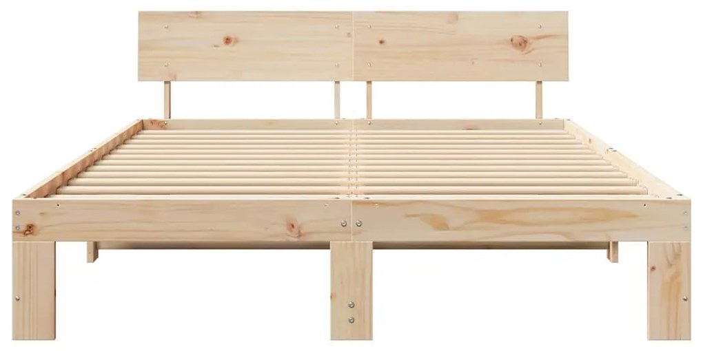 vidaXL Σκελετός Κρεβατιού Καφέ 140 x 200 cm Μασίφ ξύλο πεύκου