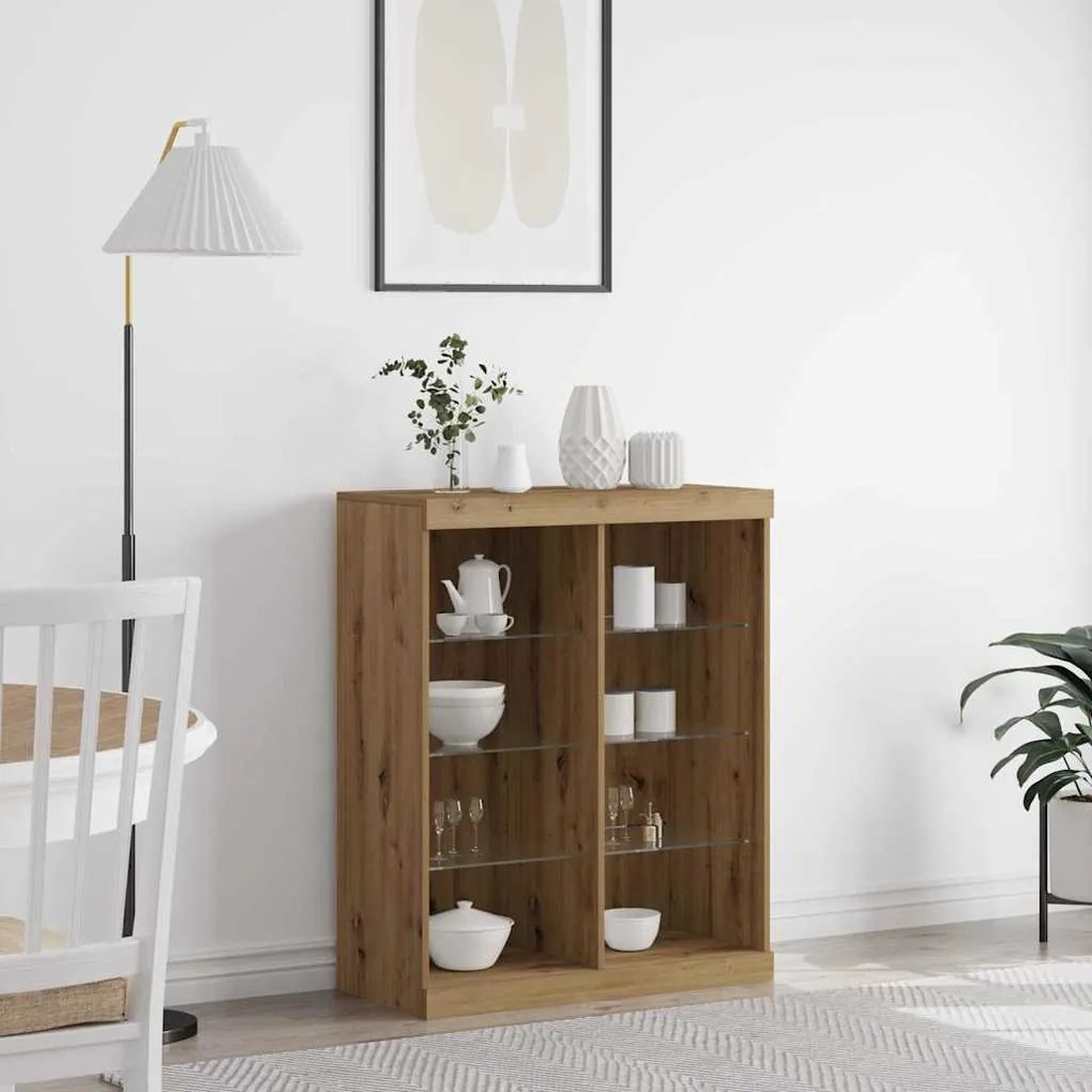 vidaXL Πλαϊνό γραφείο artisan δρυς 41 x 37 x 100 εκ Επεξεργασμένο ξύλο