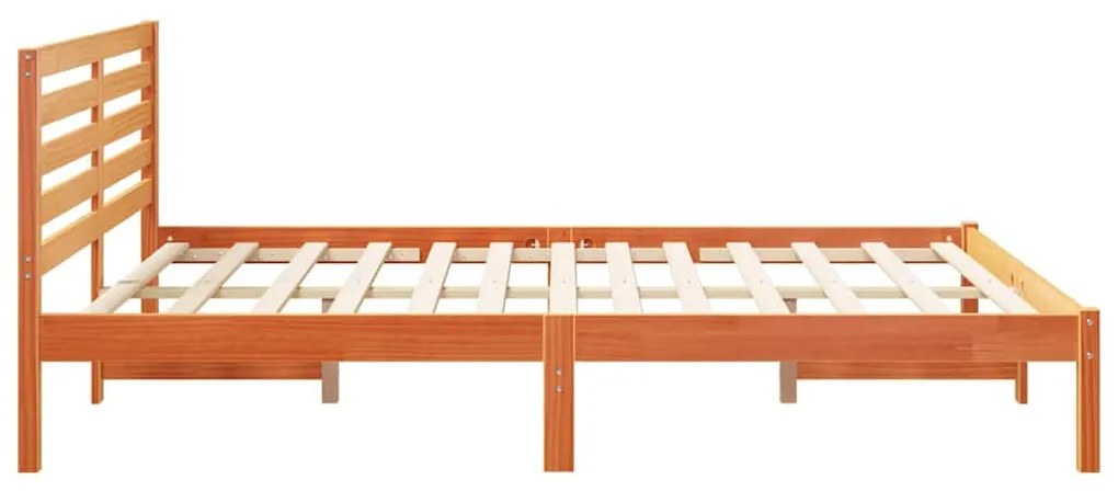 vidaXL Σκελετός Κρεβατιού με κεφαλάρι Κερωτό καφέ 140 x 200 cm