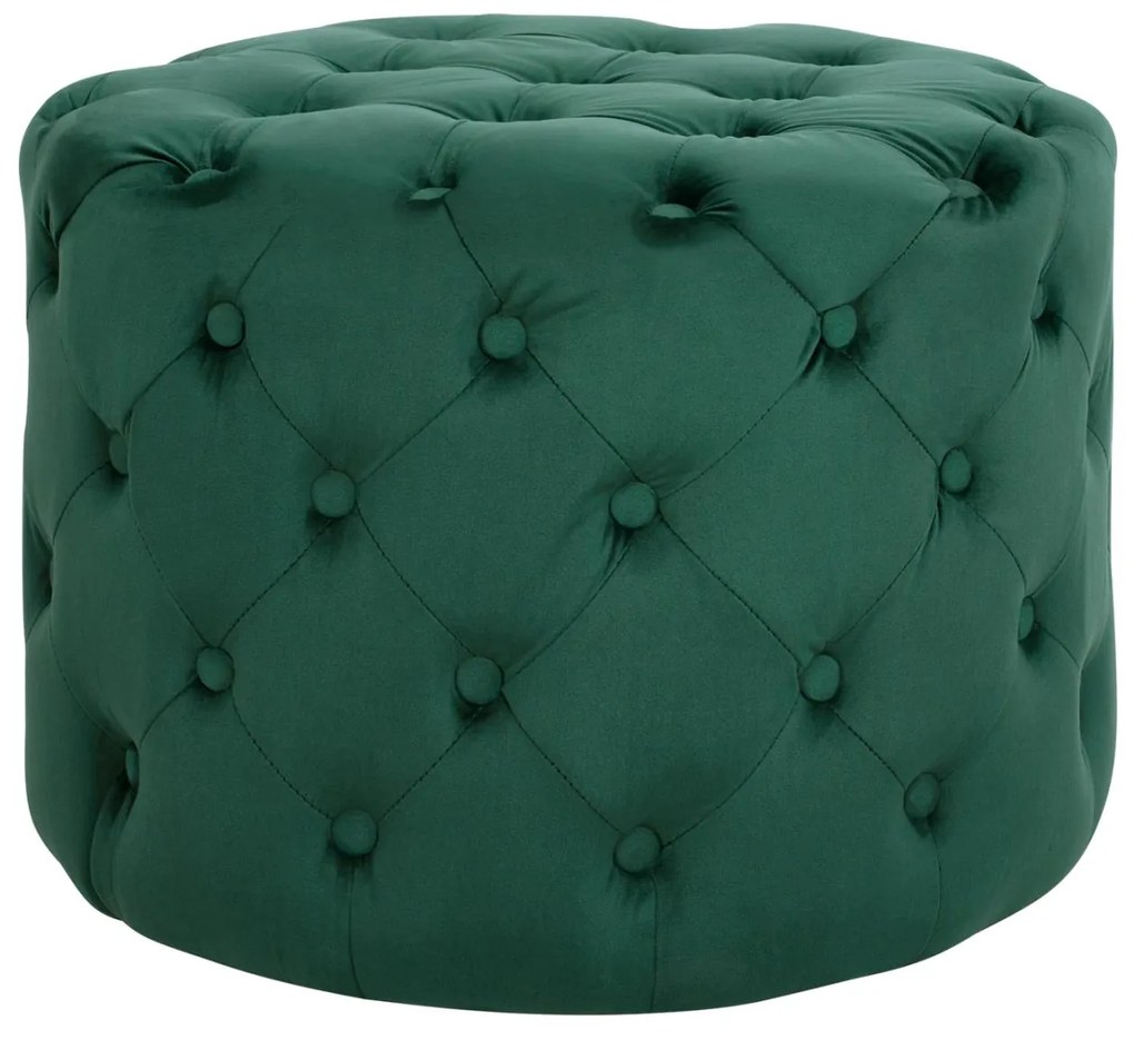 Σκαμπό KASSIE τύπου CHESTERFIELD Βελούδο Κυπαρισσί Φ60x43Υ εκ. 60x60x43 εκ.