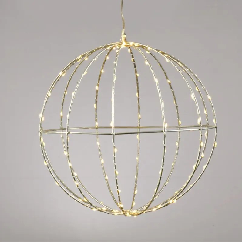 Διακοσμητικό LED 3D Silver Ball-Διάμετρος: 40 εκ.-Warm White