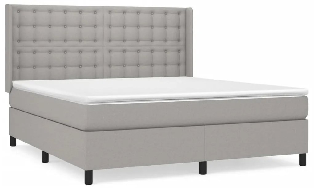 ΚΡΕΒΑΤΙ BOXSPRING ΜΕ ΣΤΡΩΜΑ ΑΝΟΙΧΤΟ ΓΚΡΙ 180X200 ΕΚ. ΥΦΑΣΜΑΤΙΝΟ 3131769